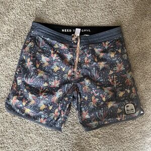 Howler Brothers Swim Trunks Men‎ Size 38 AOP Western Cactus Cockfight Multicolor